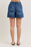 JUDY BLUE HIGH WAIST BAGGY SHORT FEATHERWEIGHT - DARK STONE