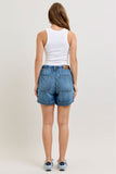JUDY BLUE HIGH WAIST BAGGY FEATHERWEIGHT SHORTS - MEDIUM STONE