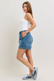 JUDY BLUE HIGH WAIST BAGGY FEATHERWEIGHT SHORTS - MEDIUM STONE