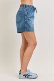 JUDY BLUE HIGH WAIST BAGGY FEATHERWEIGHT SHORTS - MEDIUM STONE