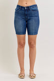 JUDY BLUE MID RISE BERMUDA SHORTS - DARK STONE