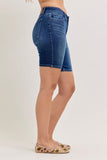 JUDY BLUE MID RISE BERMUDA SHORTS - DARK STONE