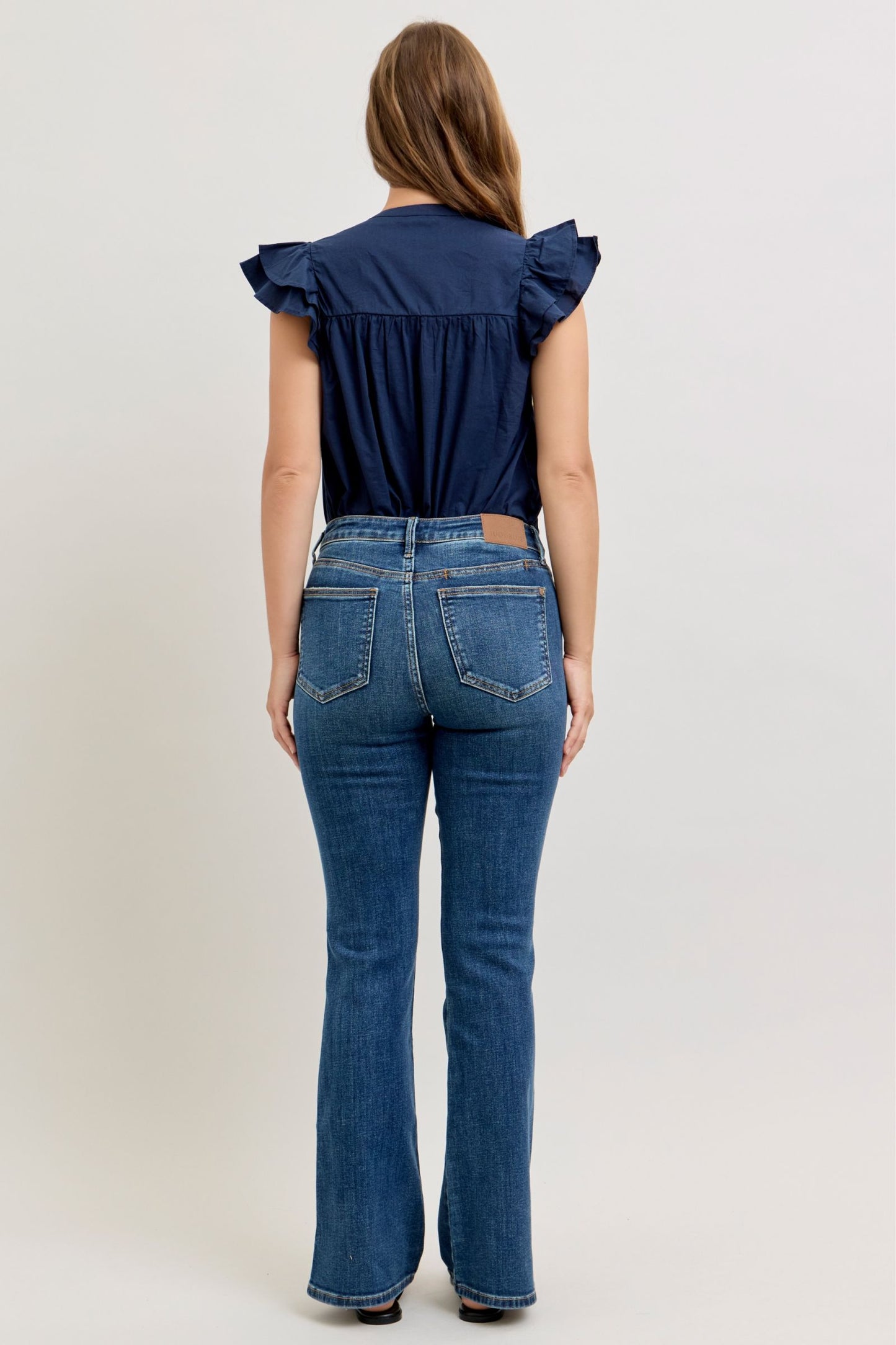 JUDY BLUE MID RISE BOOTCUT WITH CELL PHONE BACK POCKET - DARK STONE