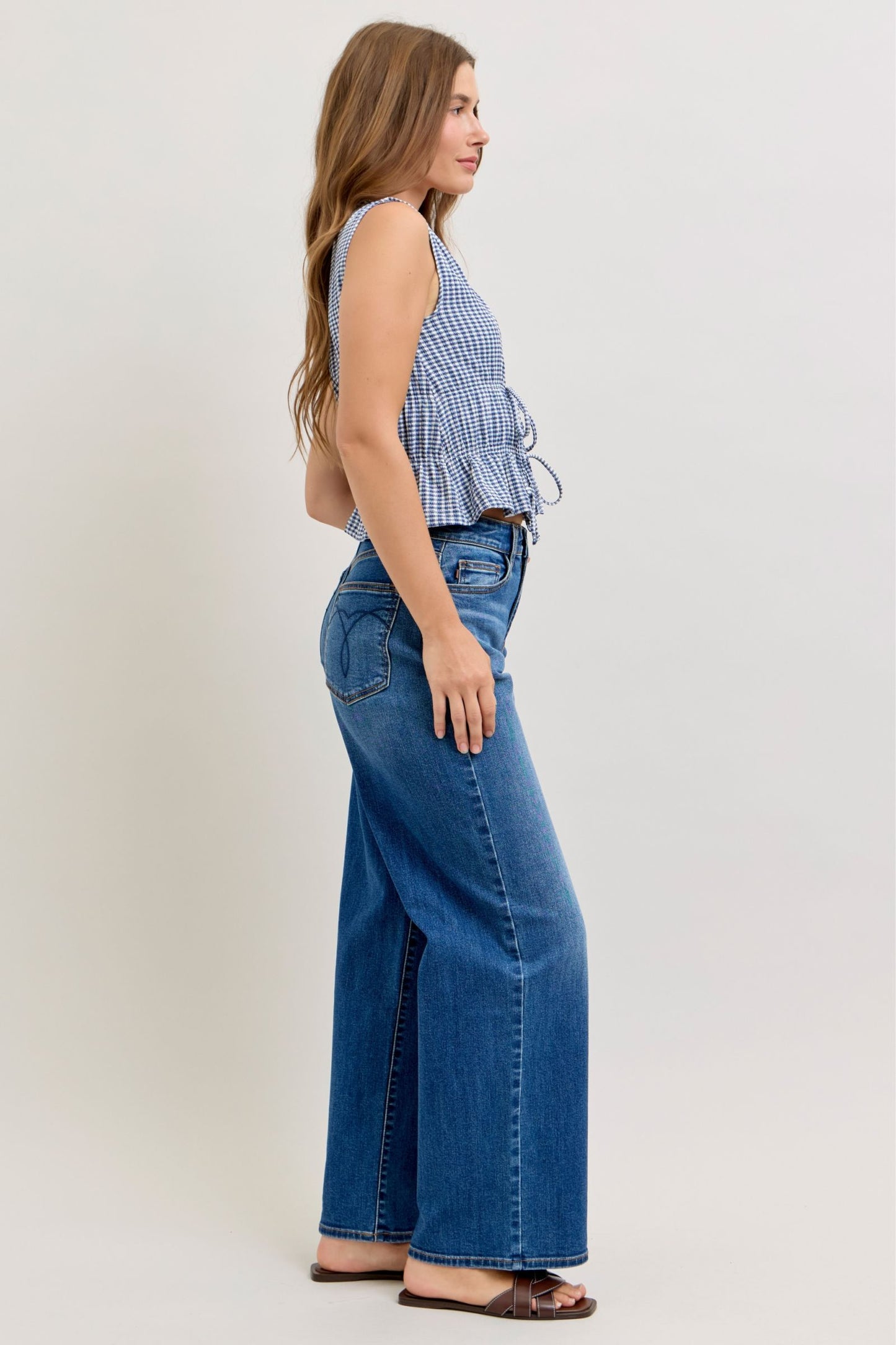 JUDY BLUE HIGH WAIST WILHELMINA BAGGY - DARK STONE