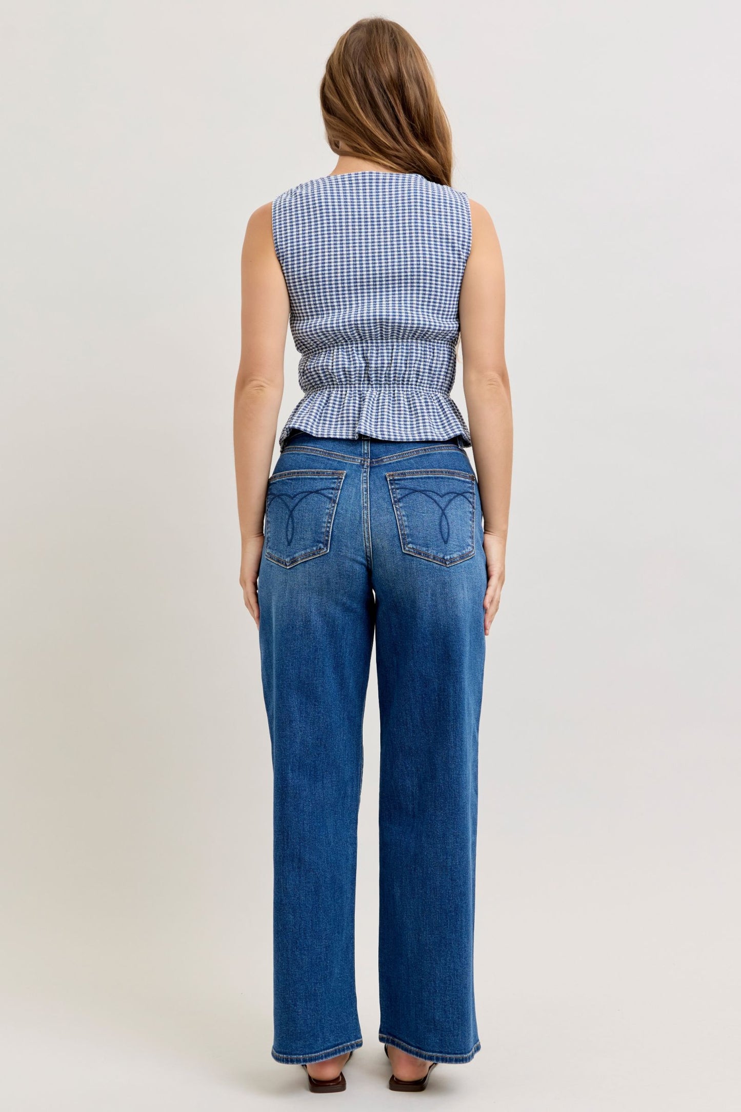 JUDY BLUE HIGH WAIST WILHELMINA BAGGY - DARK STONE