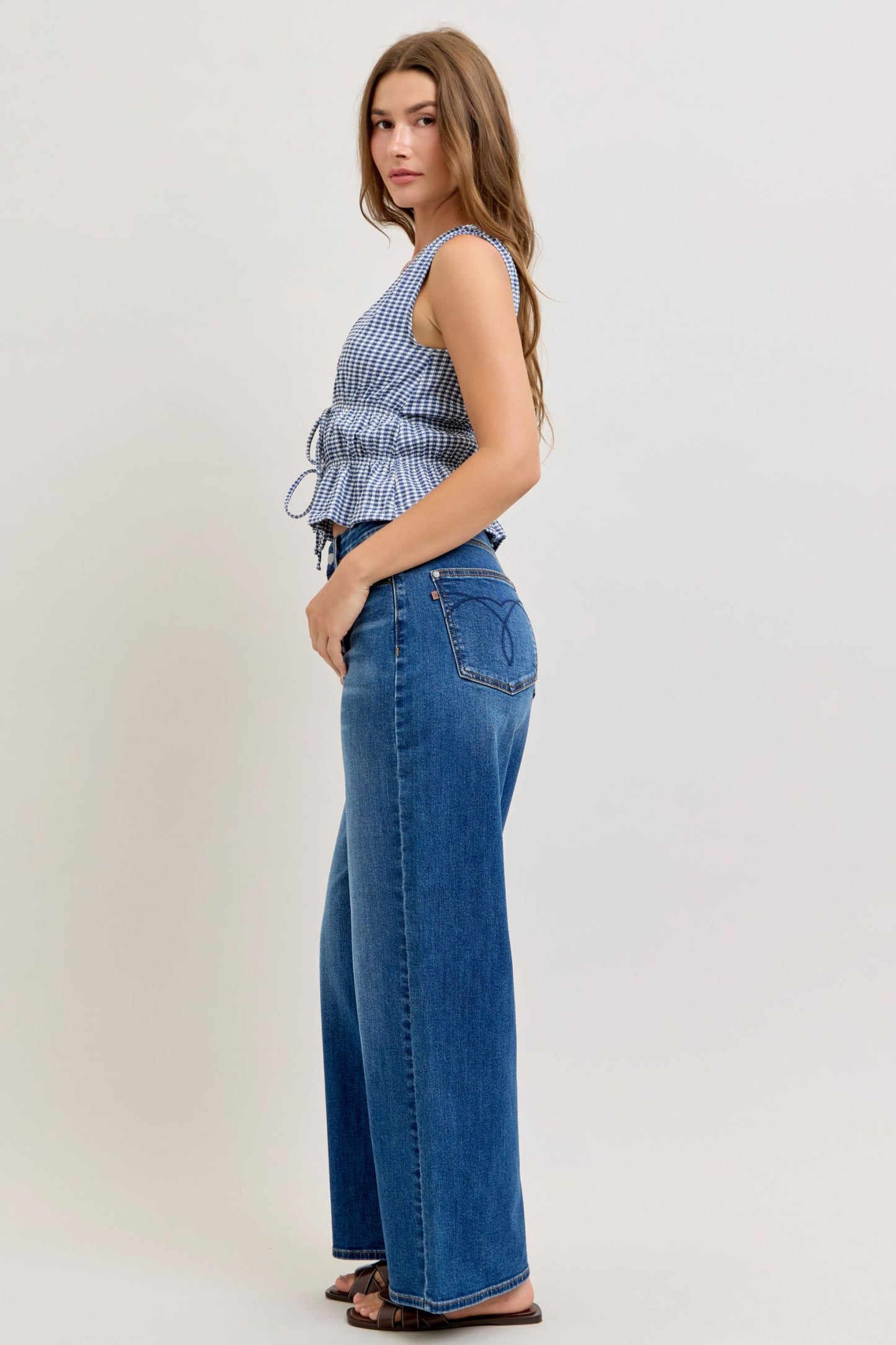 JUDY BLUE HIGH WAIST WILHELMINA BAGGY - DARK STONE