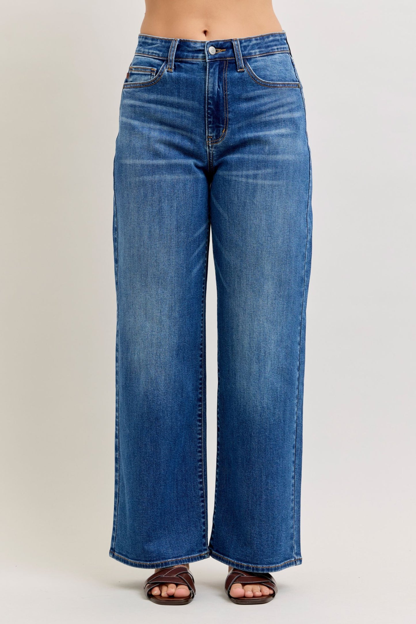 JUDY BLUE HIGH WAIST WILHELMINA BAGGY - DARK STONE