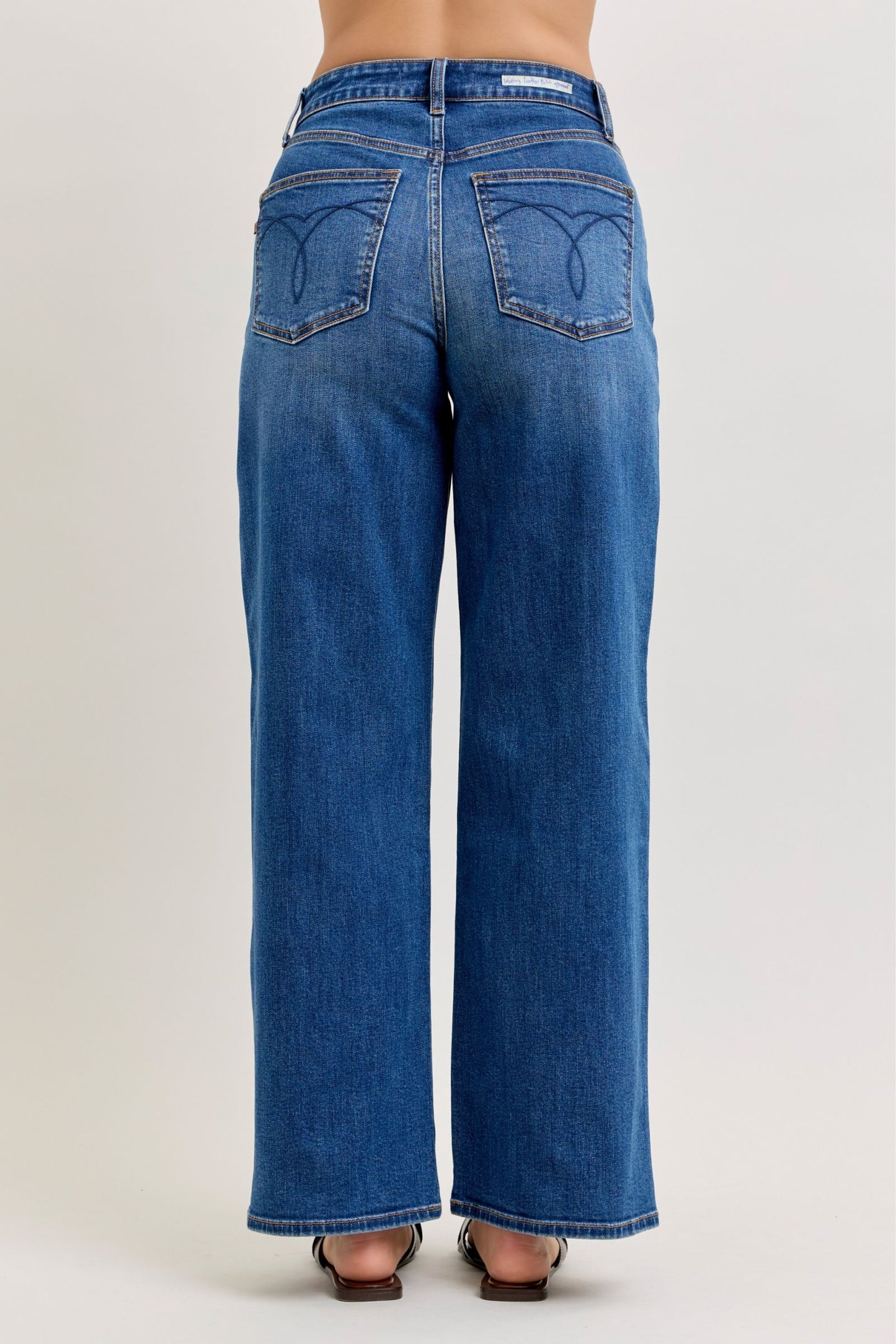 JUDY BLUE HIGH WAIST WILHELMINA BAGGY - DARK STONE