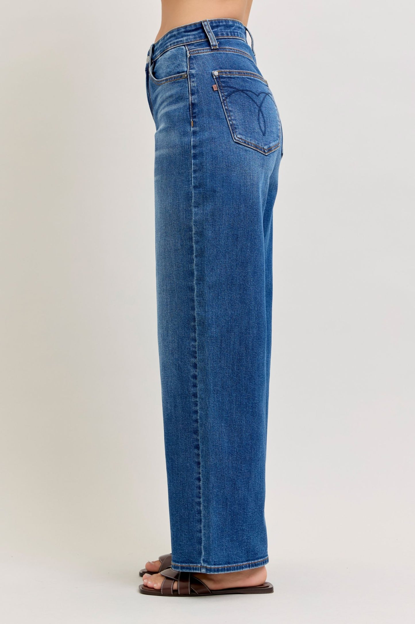 JUDY BLUE HIGH WAIST WILHELMINA BAGGY - DARK STONE