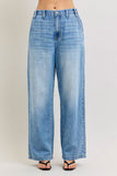 JUDY BLUE HIGH WAIST FEATHERWEIGHT BAGGY ELASTIC WAISTBAND - MEDIUM STONE