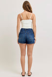 JUDY BLUE HIGH WAIST TUMMY CONTROL SLIM SHORTS - MEDIUM STONE
