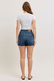 JUDY BLUE HIGH WAIST TUMMY CONTROL SLIM SHORTS - DARK STONE
