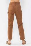 JUDY BLUE HIGH WAIST BROWN UTILITY SLIM FIT JEANS - BROWN