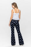 JUDY BLUE HIGH WAIST ALL OVER STAR PRINT RINSE WASH FLARE - DARK STONE