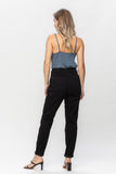 JUDY BLUE HIGH WAIST JET BLACK DOUBLE ROLL CUFF JOGGER