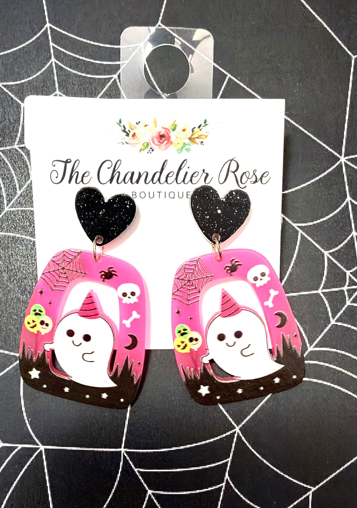 Pink Ghost Earrings