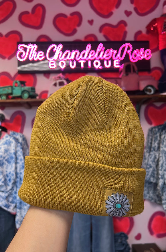 Mustard Beanie with Concho