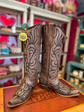 CORRAL WOMEN'S BROWN EMBROIDERY STITCH TALL WESTERN BOOTS - Z5307