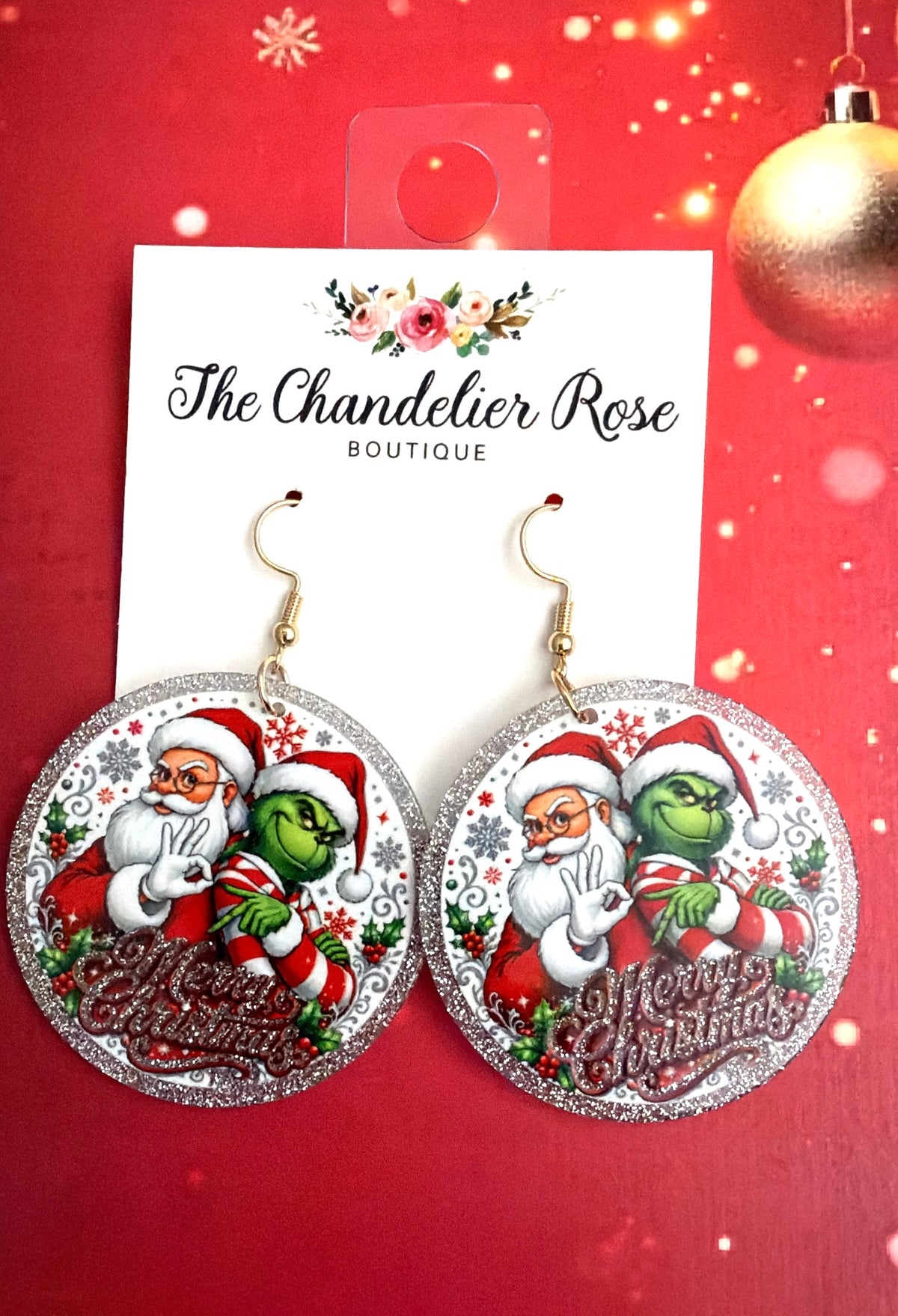Grinch & Santa Bestie Earrings
