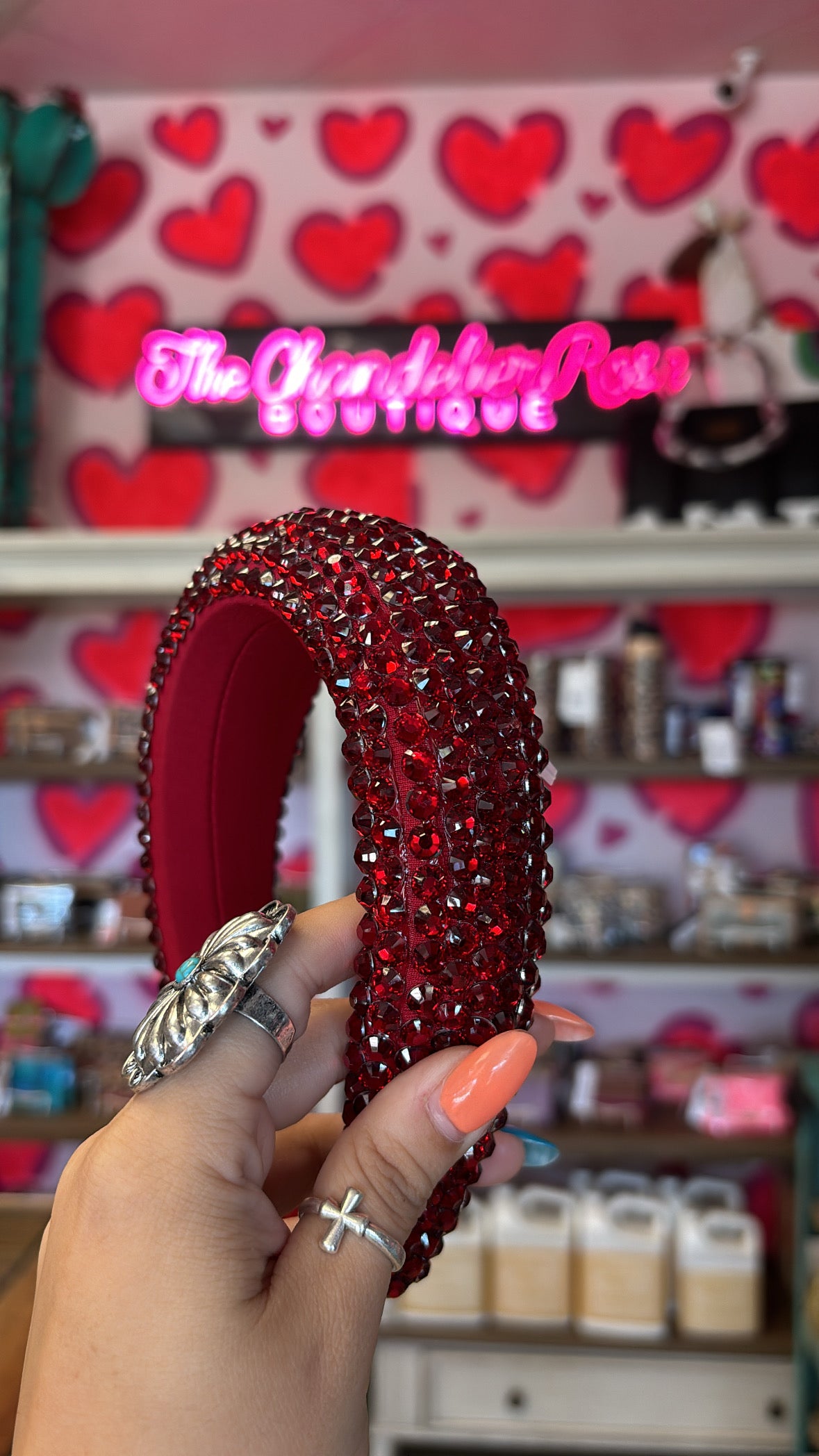 TRENDY RHINESTONE THICK HEADBAND - BURGUNDY