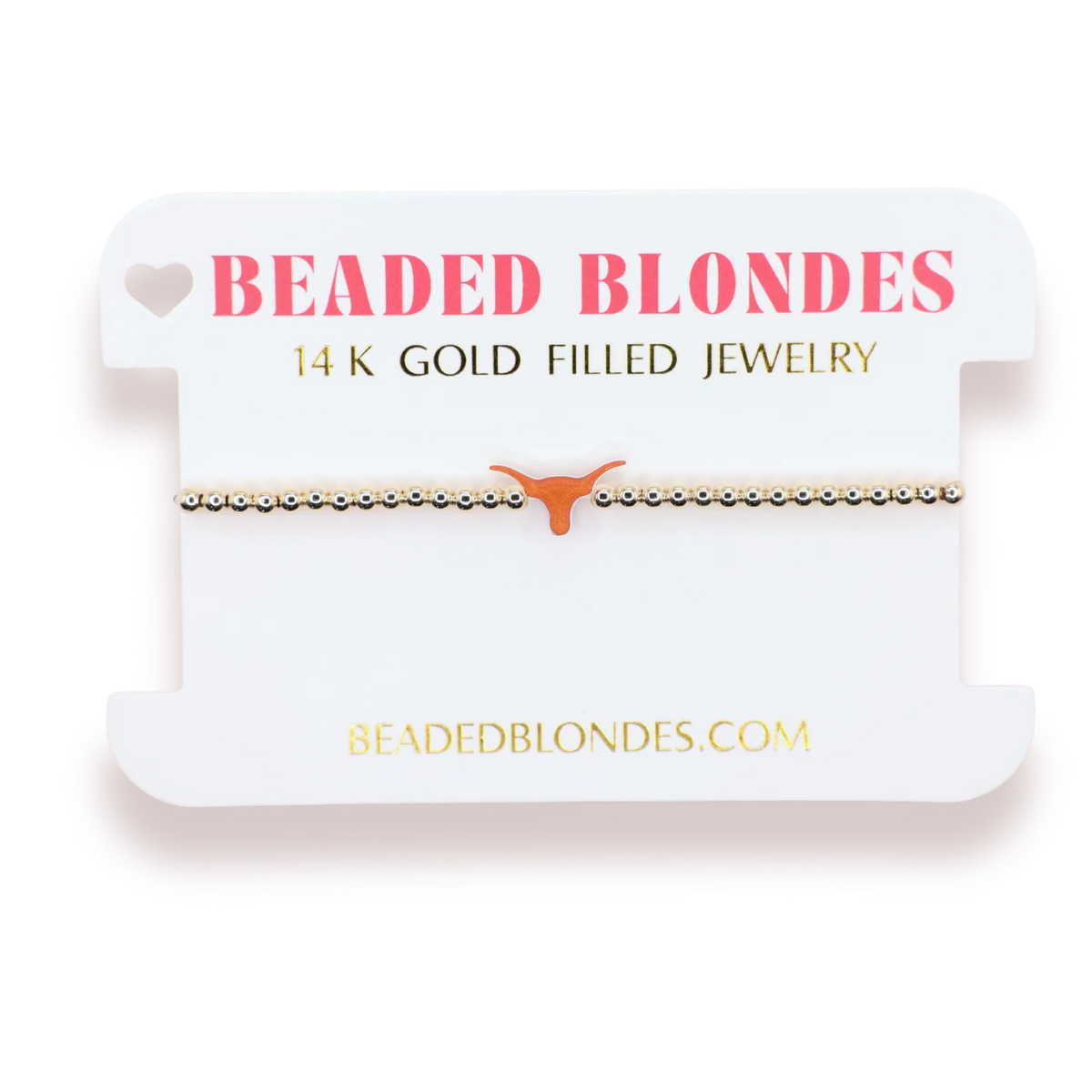 Beaded Blondes Longhorn 6.75" Bracelet On Gold