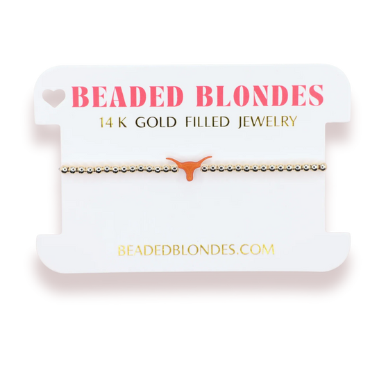 Beaded Blondes Longhorn 6.75" Bracelet On Gold