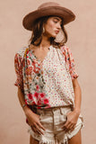 WOVEN PRINT MIX AND MATCH TOP - ROSE MIX