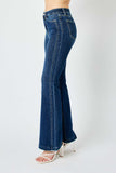 JUDY BLUE HIGH WAIST ANGLED SIDE SEAM DETAIL FLARE - DARK STONE