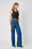 JUDY BLUE HIGH WAIST VINTAGE WIDE JEANS - MEDIUM STONE