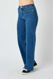 JUDY BLUE HIGH WAIST VINTAGE WIDE JEANS - MEDIUM STONE