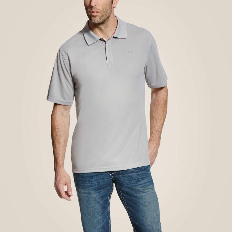 ARIAT MENS TEK POLO - SILVER LINING
