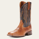 ARIAT MENS PLANO COWBOY BOOT - GINGERSNAP/ARMY BLUE