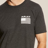 ARIAT MENS SHORT SLEEVE FREEDOM TSHIRT - CHARCOAL HEATHER