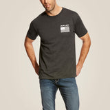 ARIAT MENS SHORT SLEEVE FREEDOM TSHIRT - CHARCOAL HEATHER