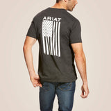 ARIAT MENS SHORT SLEEVE FREEDOM TSHIRT - CHARCOAL HEATHER