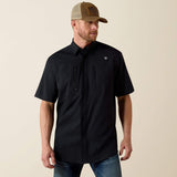 ARIAT MENS VENTTEK CLASSIC SHORT SLEEVE SHIRT - BLACK