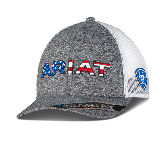 ARIAT FLAG LOGO MESH SNAP BACK CAP