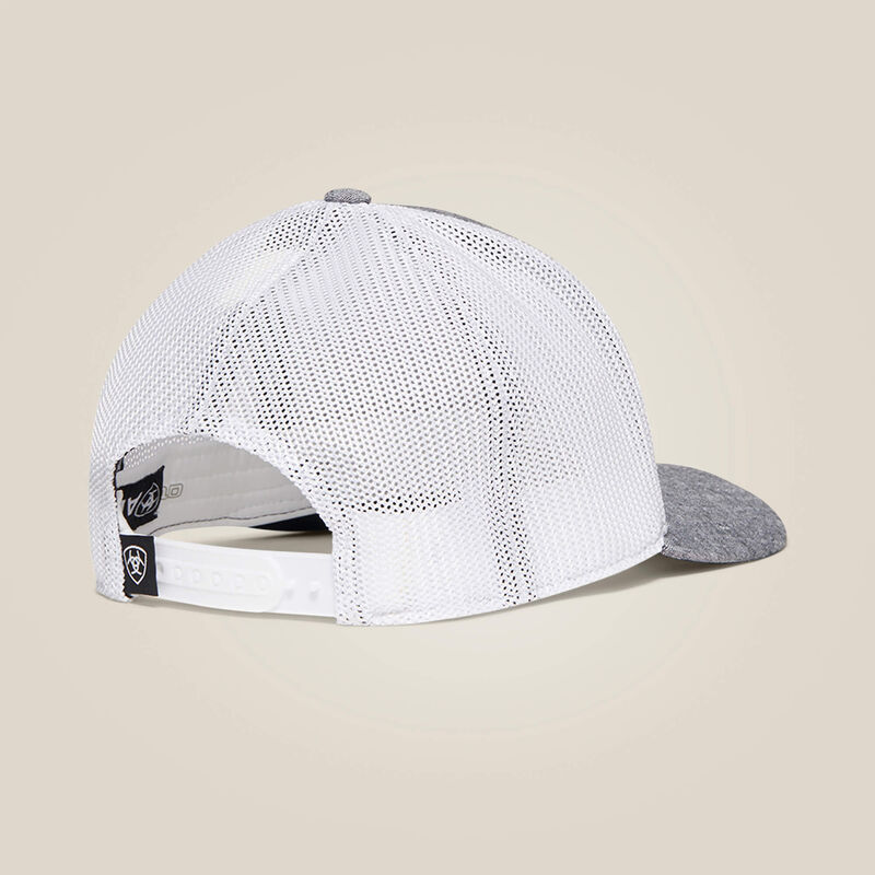 ARIAT MENS SNAP BACK FLEX FIT 110 LARGE PATCH LOGO GREY