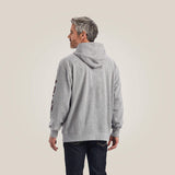 ARIAT MENS ARIAT LOGO HOODIE - HEATHER GREY
