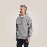 ARIAT MENS ARIAT LOGO HOODIE - HEATHER GREY