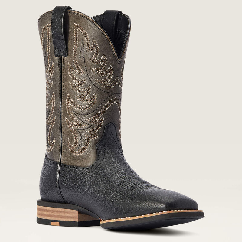 ARIAT MENS EVERLITE COUNTDOWN WESTERN BOOT - BLACK/SLATE GREY