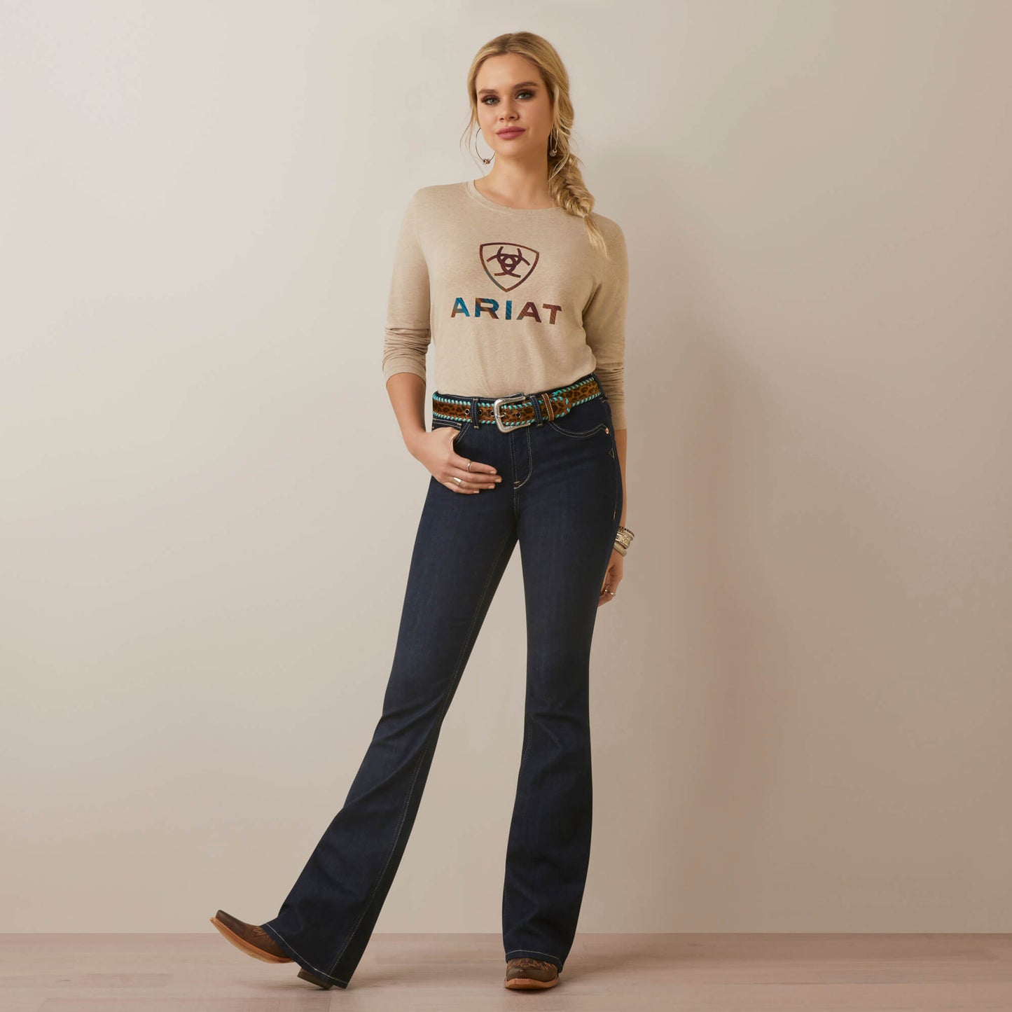 ARIAT WOMEN'S R.E.A.L. HIGH RISE SELMA BOOT CUT JEAN - RINSE