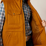 ARIAT MENS GRIZZLY 2.0 CANVAS CONCEAL AND CARRY VEST - CHESTNUT