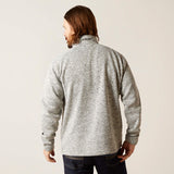 ARIAT MENS 1/4 CALDWELL LOGO ZIP SWEATER - NULLA HEATHER