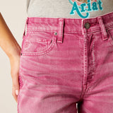 ARIAT WOMEN'S ULTRA HIGH RISE TOMBOY WIDE CROP PINK JEAN