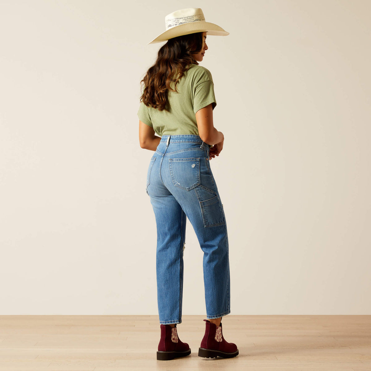 ARIAT WOMENS ULTRA HIGH RISE TOMBOY CARPENTER  ALASKA STRAIGHT JEAN
