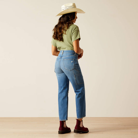 ARIAT WOMENS ULTRA HIGH RISE TOMBOY CARPENTER  ALASKA STRAIGHT JEAN