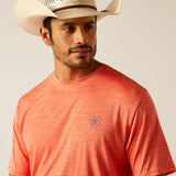ARIAT MENS CHARGER SW SHIELD T-SHIRT - HOT CORAL