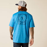 ARIAT CHARGER SW SHIELD TSHIRT -  BRILLANT BLUE