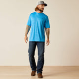 ARIAT CHARGER SW SHIELD TSHIRT -  BRILLANT BLUE